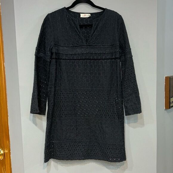 Vineyard Vines black eyelet bell sleeve cover up dress size‎ XS - Picture 1 of 7